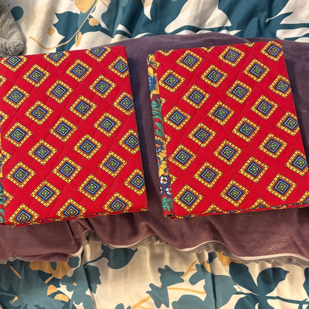 Vera Bradley Red and Yellow Patterned Fabric